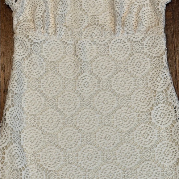 Medium Madison White Lace with Cream Colored Underlining Lace Dress - Picture 6 of 8